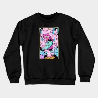 dripping mouth blue pink illustration Crewneck Sweatshirt